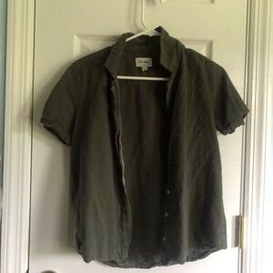 Dark Green button down shirt Size XS